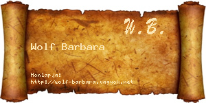 Wolf Barbara névjegykártya
